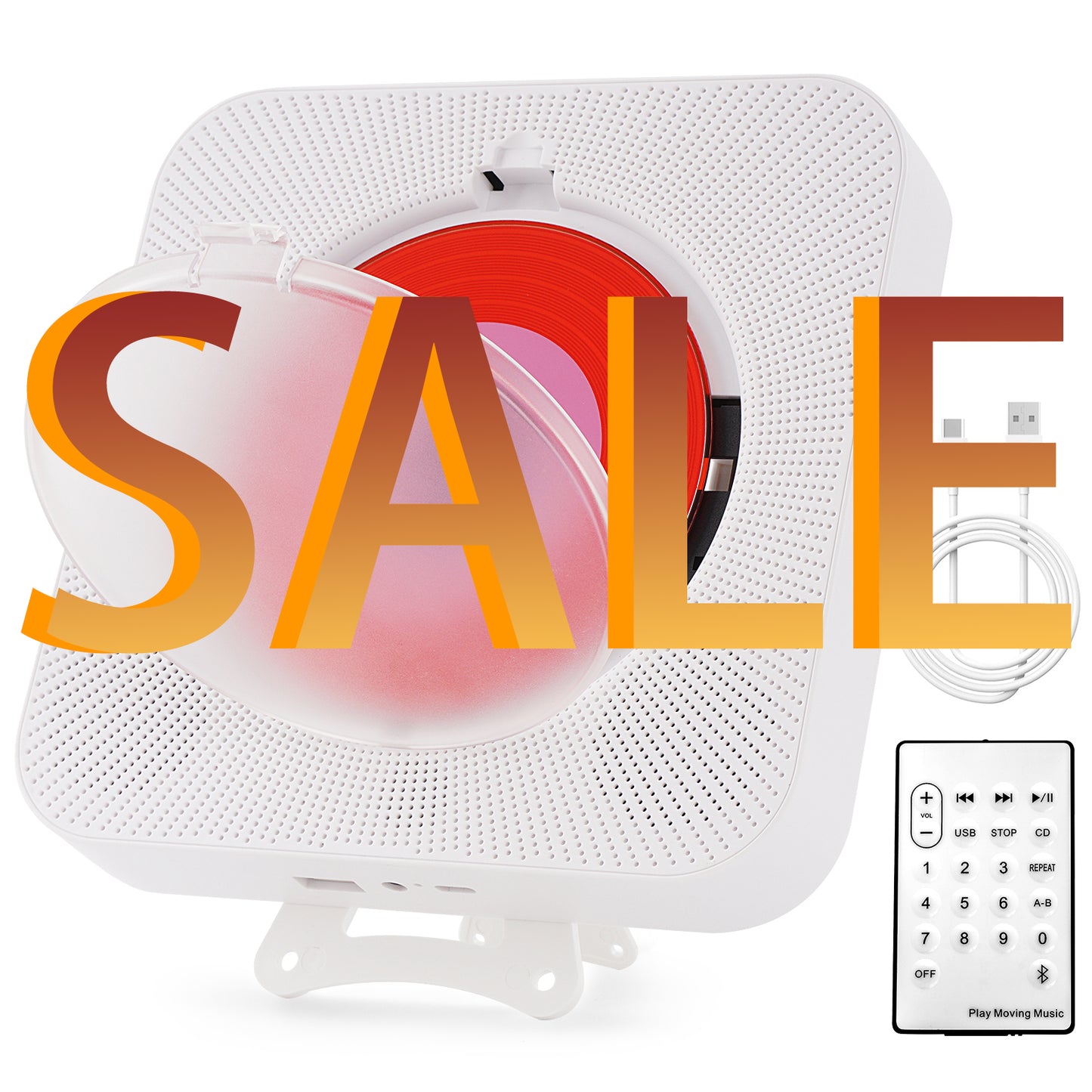 【Clearance Sale】Yintiny WHITE CD Player With Speaker, Portable CD Player For Home Decor